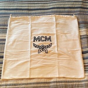 MCM Ivory 19.5 x 19 Dust Bag with Black Logo